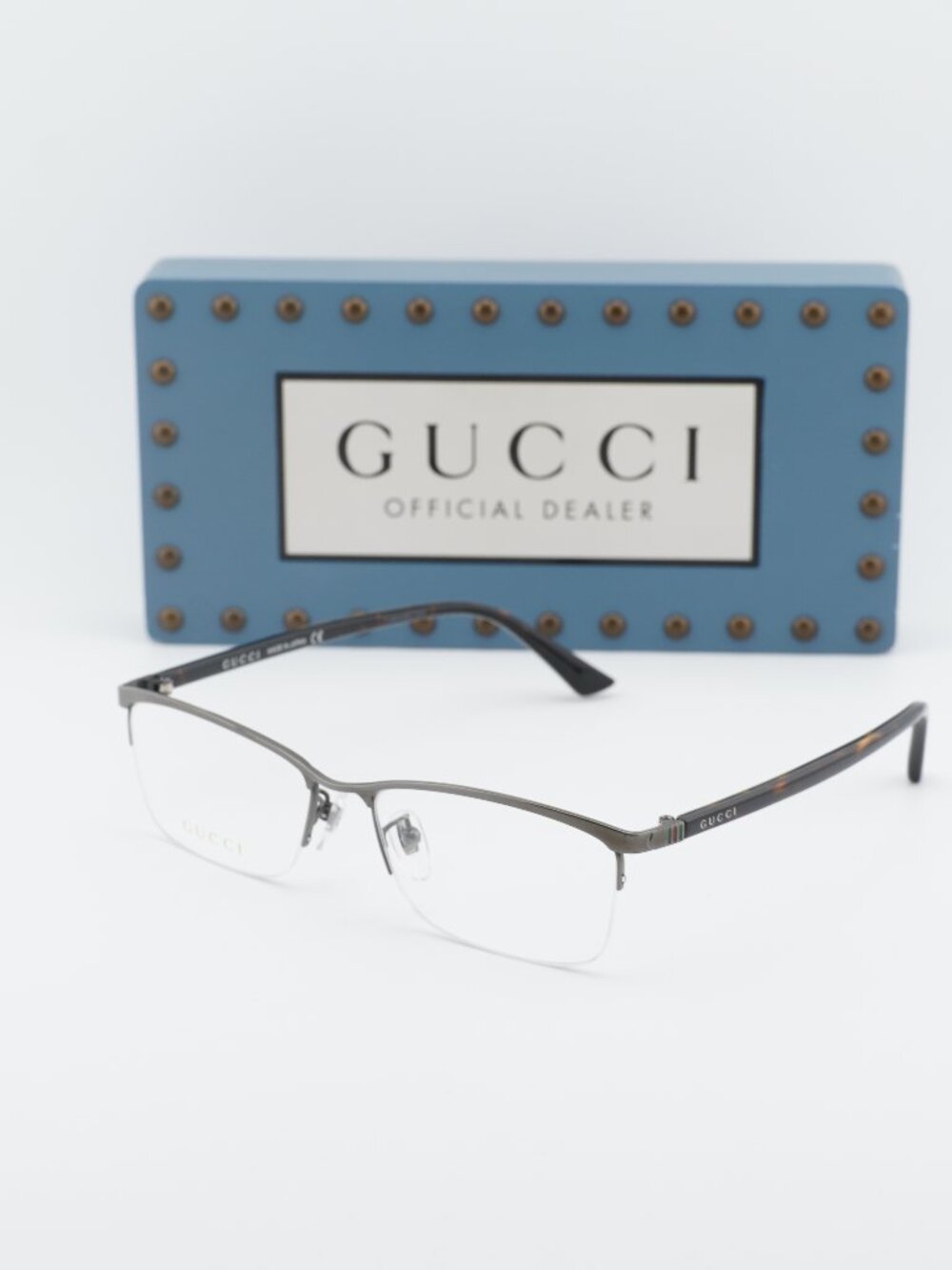 Gucci GG0856OJ 003 Rectangle Eyeglasses 56mm - Ruthenium